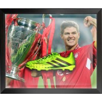 Steven Gerrard Signed Football Boot Framed in a Dome