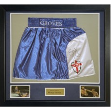 George Groves Signed & Framed Boxing Trunks
