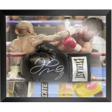 Floyd Mayweather Jr Signed Black Boxing Glove Framed in a Dome