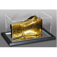 Nigel Benn Signed Gold Boxing Glove in an Acrylic Case