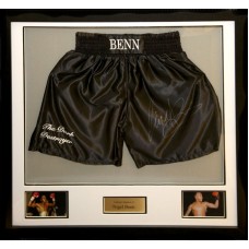 Nigel Benn Signed Boxing Trunks Framed