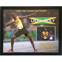 Usain Bolt Signed & Framed Photo Montage