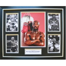 Marvin Hagler Signed & Framed Photo Montage A