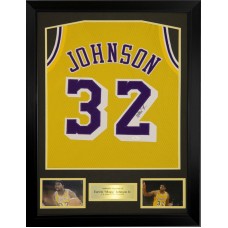 Magic Johnson Signed & Framed LA Lakers NBA Shirt