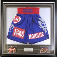 Manny Pacquiao Signed & Framed Blue Boxing Trunks