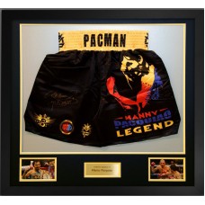 Manny Pacquiao Signed & Framed Boxing Trunks A Manny Pacquiao Signed & Framed Boxing Trunks A
