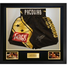 Manny Pacquiao Signed & Framed Boxing Trunks B Manny Pacquiao Signed & Framed Boxing Trunks B