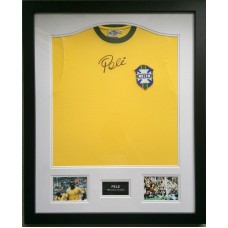 Pele Signed & Framed Brazil Shirt 