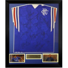Rangers '9 In A Row' Signed & Framed Shirt