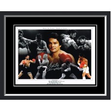 Roberto Duran Signed & Framed Photo Montage
