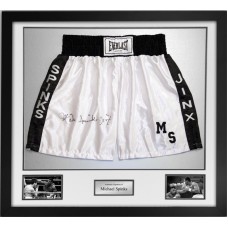 Michael Spinks Signed & Framed Boxing Trunks