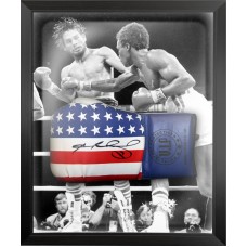 Sugar Ray Leonard Signed 'Stars & Stripes' Boxing Glove Framed in a Dome