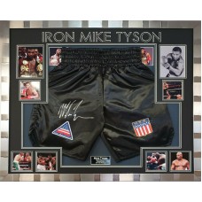 Mike Tyson Framed Boxing Trunks Montage